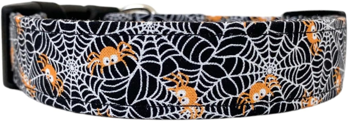 Orange Spiders Halloween Dog Collar by Collars+by+Design