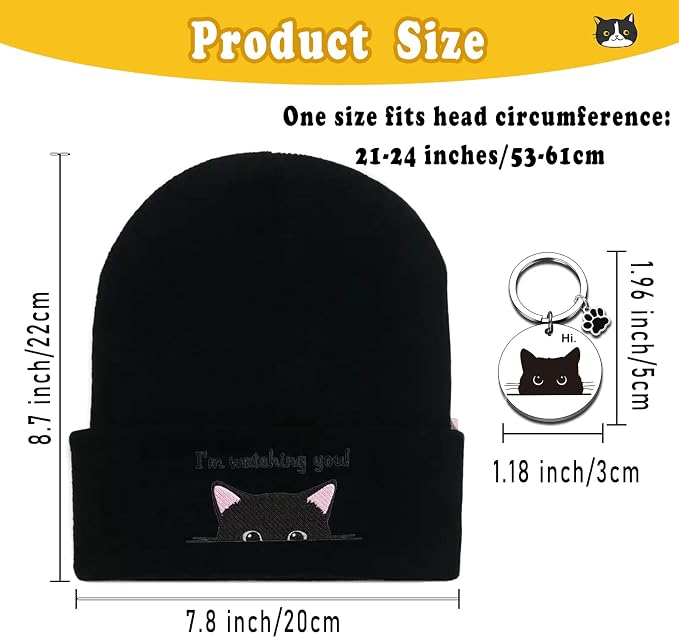 Women’s Cat Beanie, Cute Animal Knitted Hats Cat Lovers Gifts, Funny Christmas - Image 4