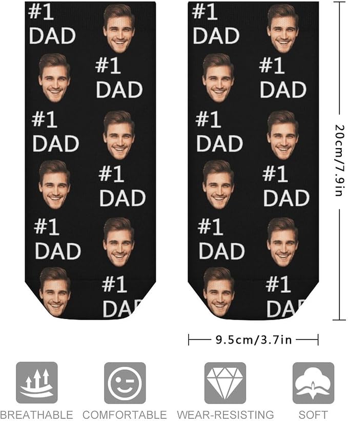 Personalized Ankle Socks with Face Custom Photo Socks Low Cut Ankle Socks - Image 3