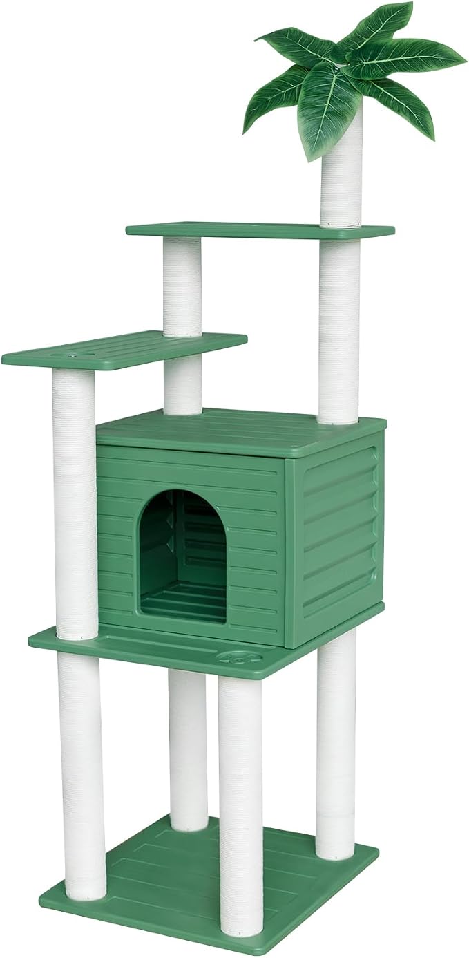 72 Inches Tall Cat Tree, Outdoor Cat House, Weatherproof Large Cat Condo by InnovationProducts