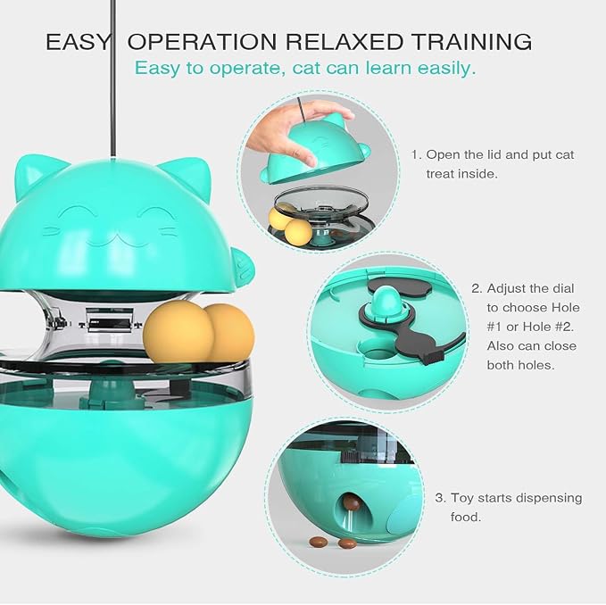 Cat Toy for Indoor Cats Wobble KittenTreat Dispensing Ball Food Dispenser - Image 5