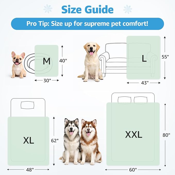 PICK FOR LIFE Cooling Blanket for Dogs, 0.4 Q-MAX Pets Cooling Comforter Throw - Image 6