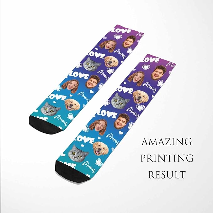 Artsadd Custom Face Socks for Women Men Cat Dog Lovers, Customized Unisex Funny - Image 6