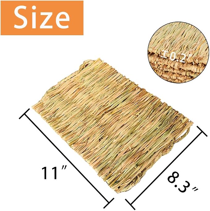 PINVNBY 4 Pack Woven Grass Mats - Image 3