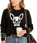 Custom Dog Knit Sweater for Women Personalized Pet Paw Print Pullover Dog Mom by GrewearFashion