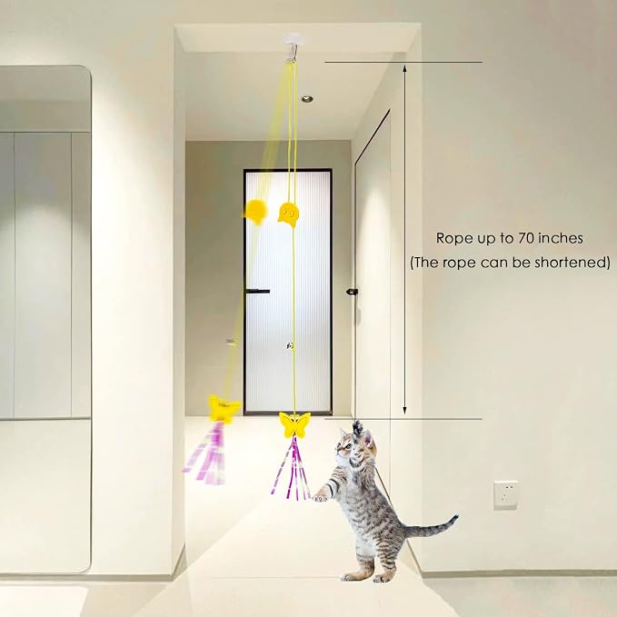 Cat Toys Indoor Hanging Door Retractable Bird Cat Toy - Image 3