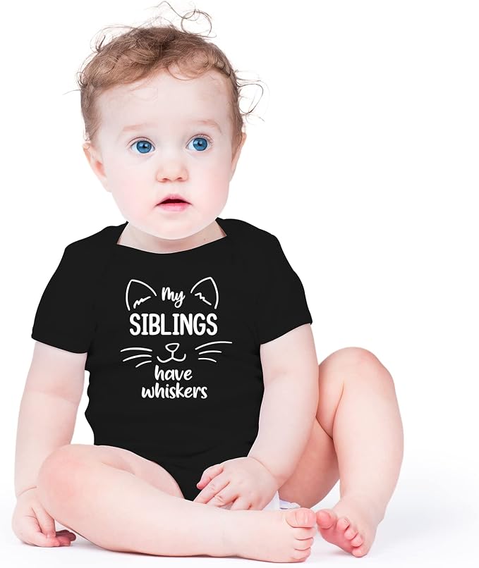 AW Fashions My Siblings Have Whiskers Baby Bodysuit Funny Cute Infant Outfit - Image 2