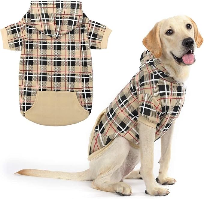 EXPAWLORER Plaid Dog Hoodie by EXPAWLORER