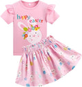 Akyzic Little Girl Skirt Outfit Two Piece Spring Summer Outfit Butterfly Dress by Akyzic