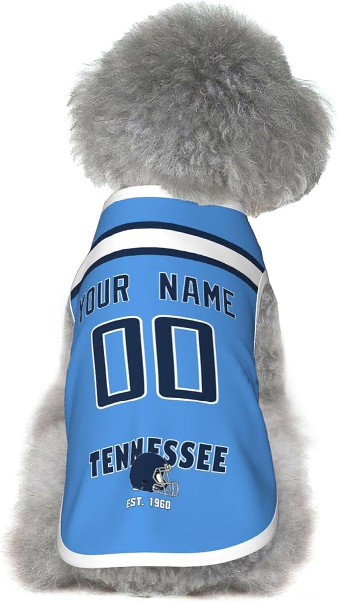 Tennessee Dog Clothes Jersey Pet Jersey Customized Any Name & Number S-5XL - Image 2