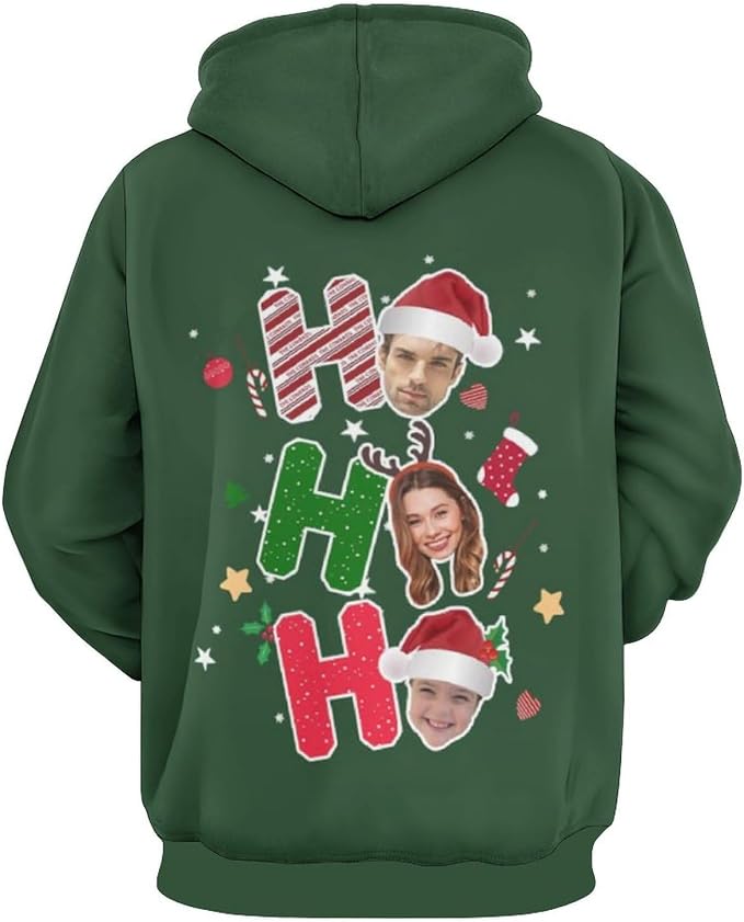 Artsadd Custom Face Unisex athletic Pockets Sweatshirt Loose Hoodie Custom - Image 3