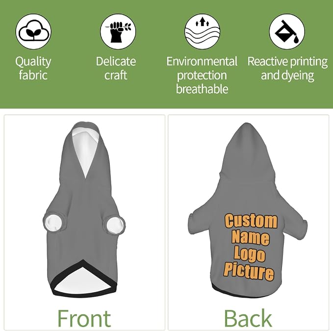 Custom Dog Hoodies for Small Dogs Costume Xmas Pajamas Outfit Pullover Winter - Image 6