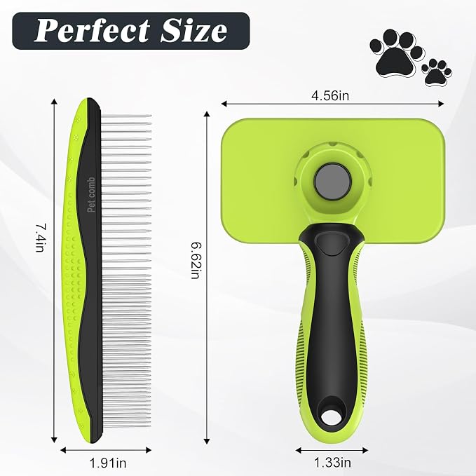 2PCS Self Cleaning Slicker Brush & Dog Comb - Image 7