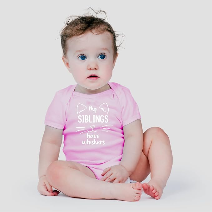 AW Fashions My Siblings Have Whiskers Baby Bodysuit Funny Cute Infant Outfit - Image 2