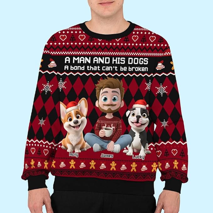 Wrappiness A Girl And Her Dog Christmas Sweatshirt - Image 2