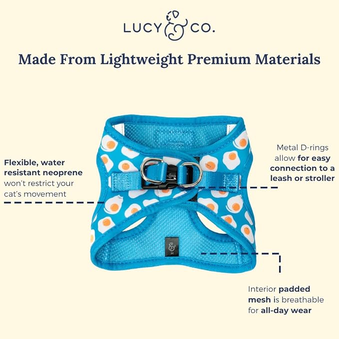 Lucy & Co. Eggcelent Step-in Cat Harness & Leash Bundle – Reflective, - Image 5