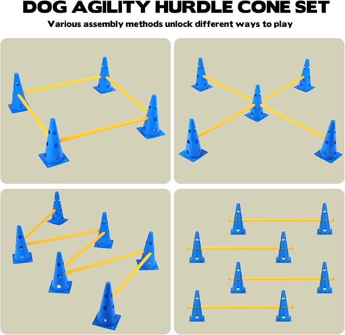 Dog Agility Hurdle Cone Set, 10er 12.5Inch Agility Cones and 5er 31.5Inch - Image 5