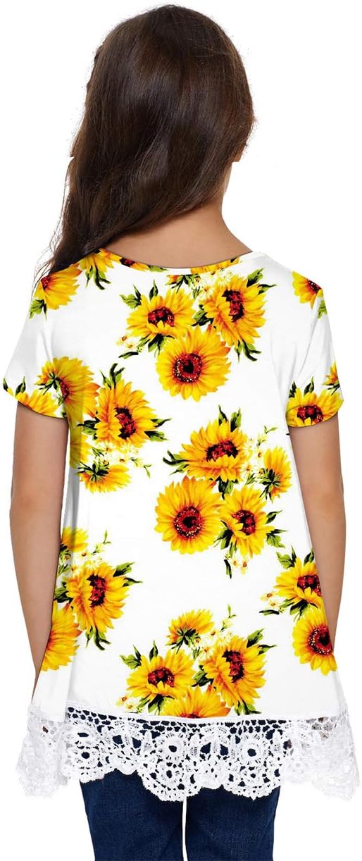 storeofbaby Girls Casual Tunic Tops Short Sleeve Loose Soft Blouse T-Shirt - Image 5
