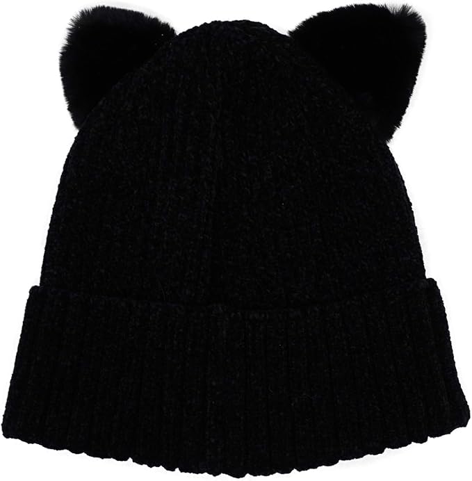 Bellady Mother Children Sequin Cat Ears Hats Warm Knit Crochet Beanies Cute - Image 6