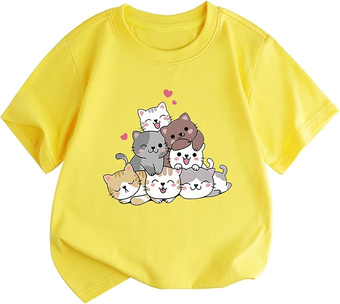 KEEVICI Cute Cartoon Cat Shirts by KEEVICI