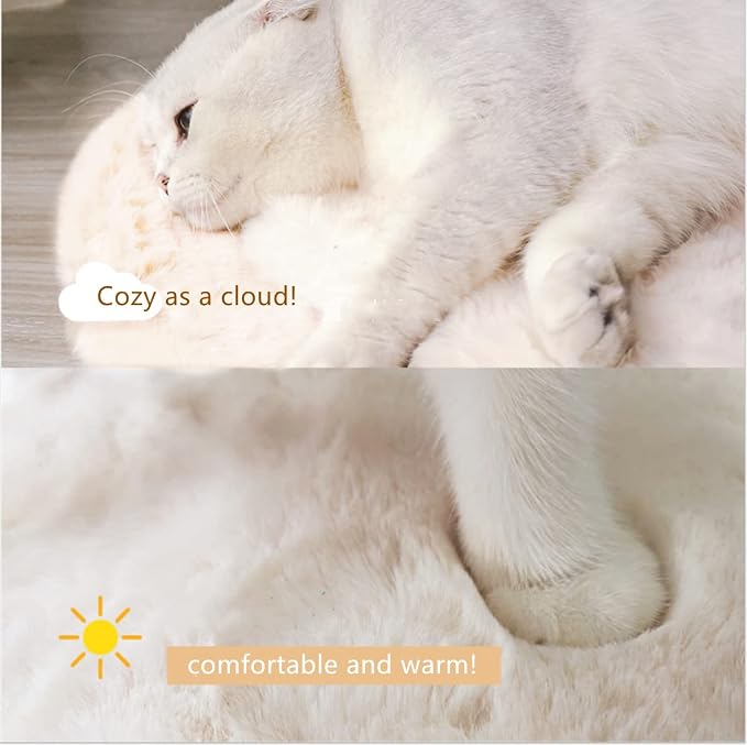 SHENGOCASE 2-Pack Faux Rabbit Fur Dog Cat Bed Cushion Mat - Image 3