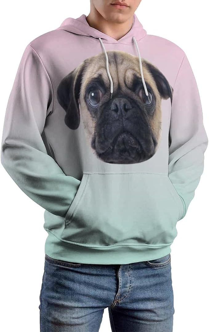Artsadd Custom Face Unisex athletic Pockets Sweatshirt Loose Hoodie Custom - Image 2