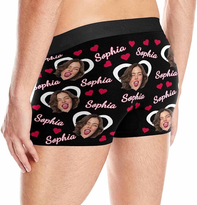 M YESCUSTOM Custom Faces Funny Short Briefs Gift - Image 4