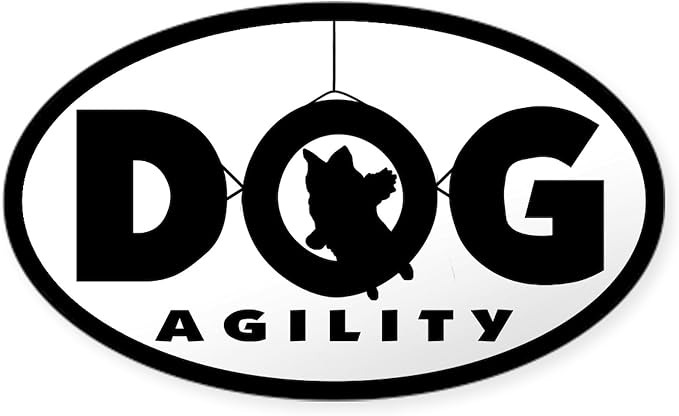 CafePress Tire Jump Dog Agility Oval Sticker Oval Car Bumper Sticker by CafePress