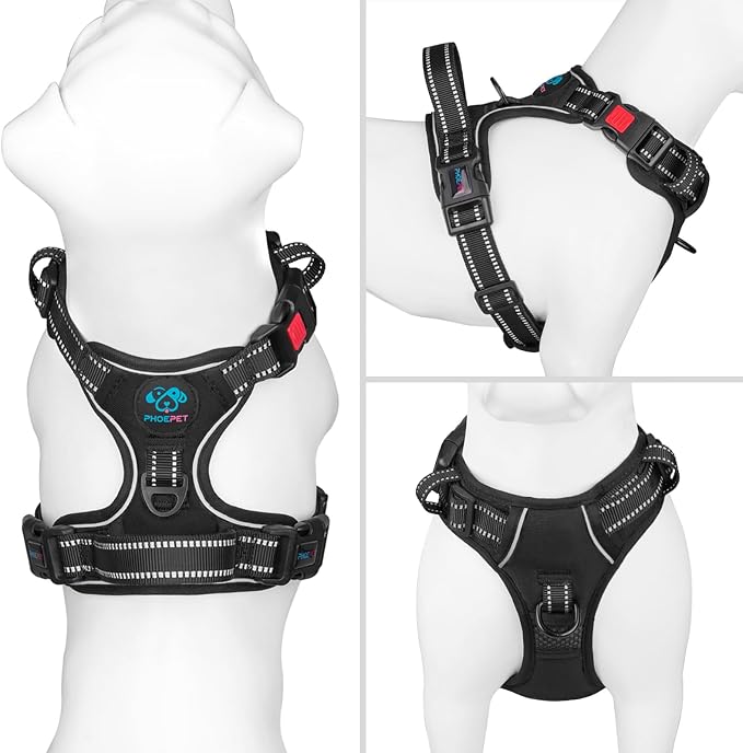 PHOEPET No Pull Dog Harnesses for Small Dogs Reflective Adjustable Front Clip - Image 2