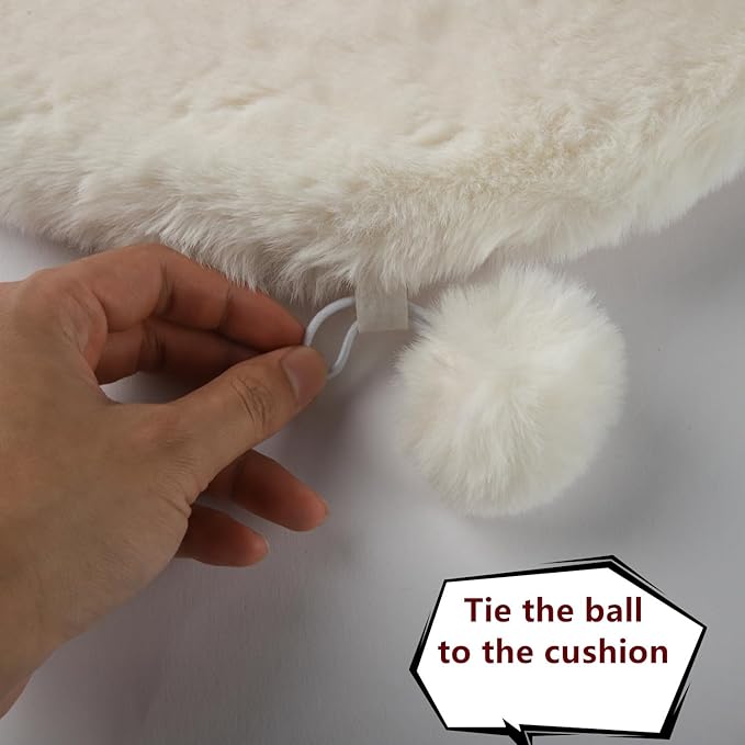 SHENGOCASE 2-Pack 14" x15.7 Faux Rabbit Fur Cat Dog Bed Cushion Pad Mat - Image 5