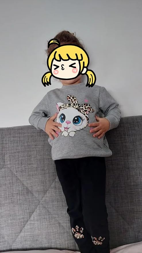 Little Girls Unicorn Outfits 2 Piece Kids Ruffle Sleeve Sweatshirt + Leggings - Image 3