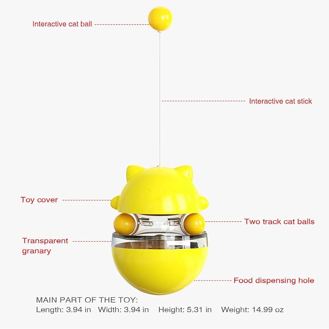 Cat Toy for Indoor Cats Wobble KittenTreat Dispensing Ball Food Dispenser - Image 4