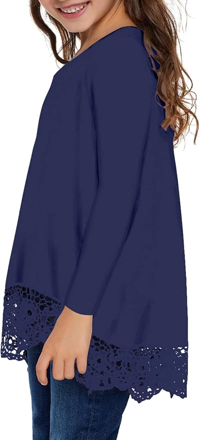 storeofbaby Girls Casual Tunic Tops Short Sleeve Loose Soft Blouse T-Shirt - Image 4