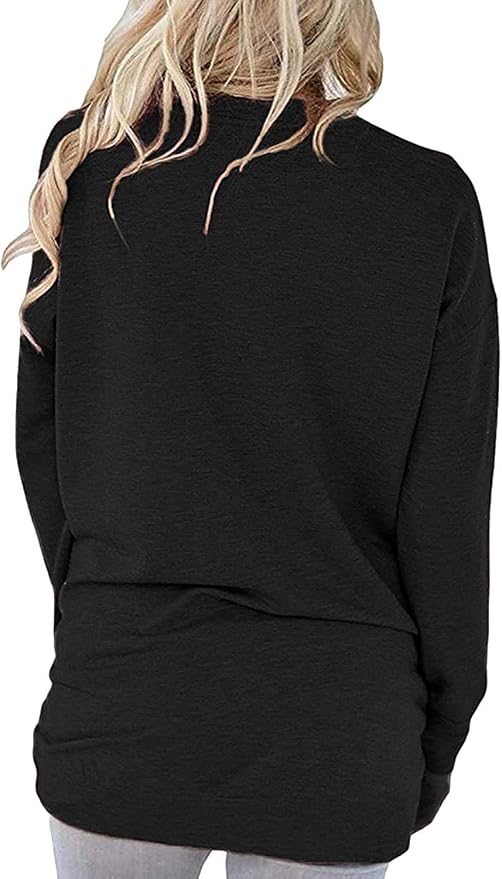 Akihoo Womens Casual Long Sleeve Tunic Tops Crew Neck Shirt Blouses - Image 3