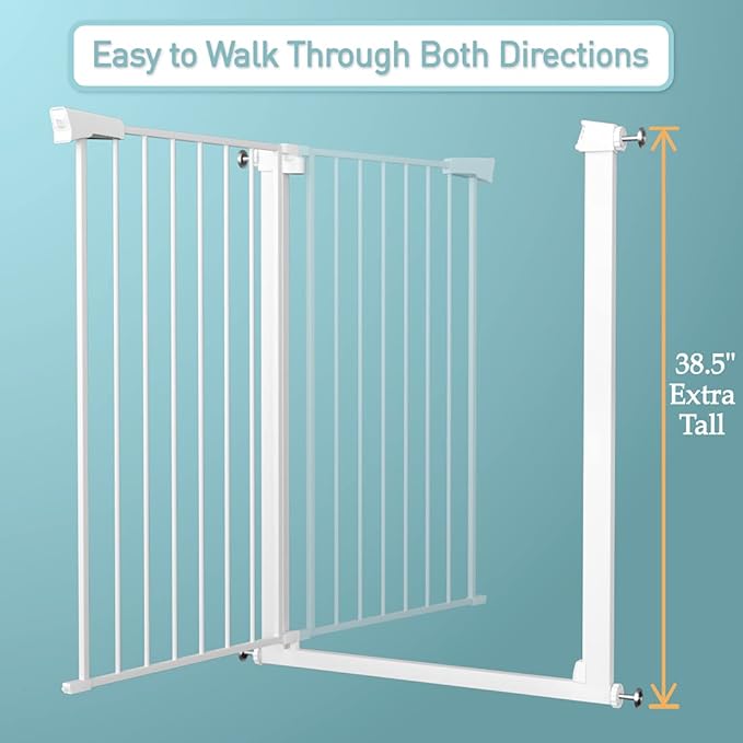 Fairy Baby 38" Extra Tall Baby Gate, 65.4"-70.8" Extra Wide Long Pet Gate - Image 9