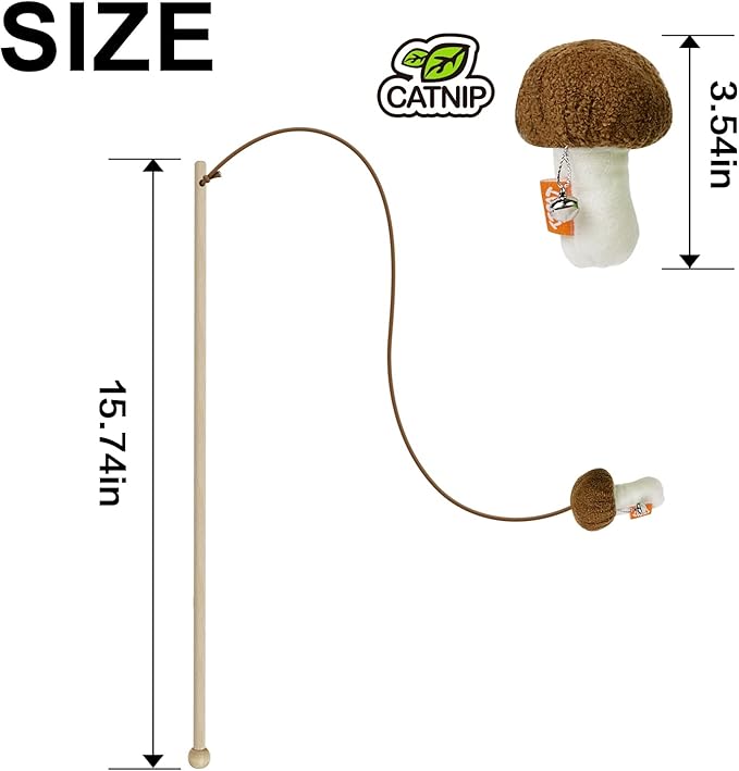 TTcat Cat Wand Toy for Indoor Cats, Wood Cat Stick Toy - Image 2