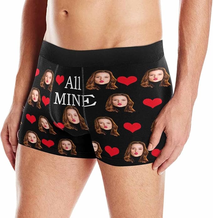 M YESCUSTOM Custom Faces Funny Short Briefs Gift - Image 2