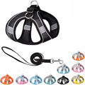 Black Puppy Dog Harness with Leash, No-Pull Cat Harness by YOUALSO