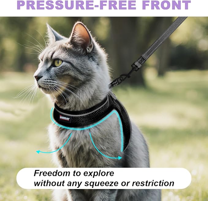 Cat Harness and Leash Set, Escape Proof Kitten Harness, Step in Adjustable Soft - Image 4