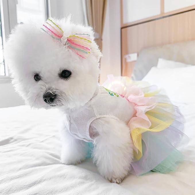 Dog Easter Outfit with My 1st Easter Embroidery Letters Holiday Puppy Dress - Image 3