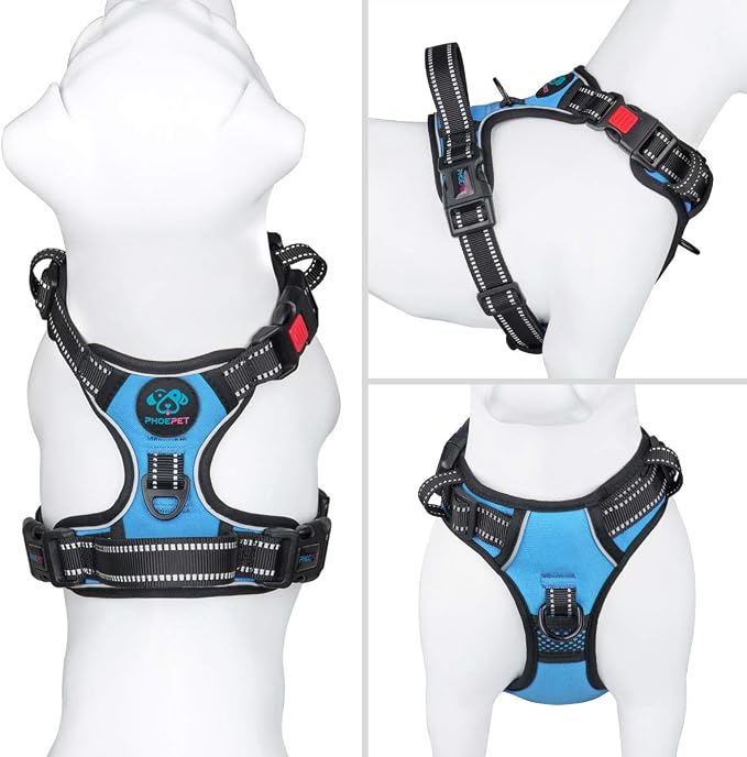 PHOEPET No Pull Dog Harnesses for Small Dogs Reflective Adjustable Front Clip - Image 2