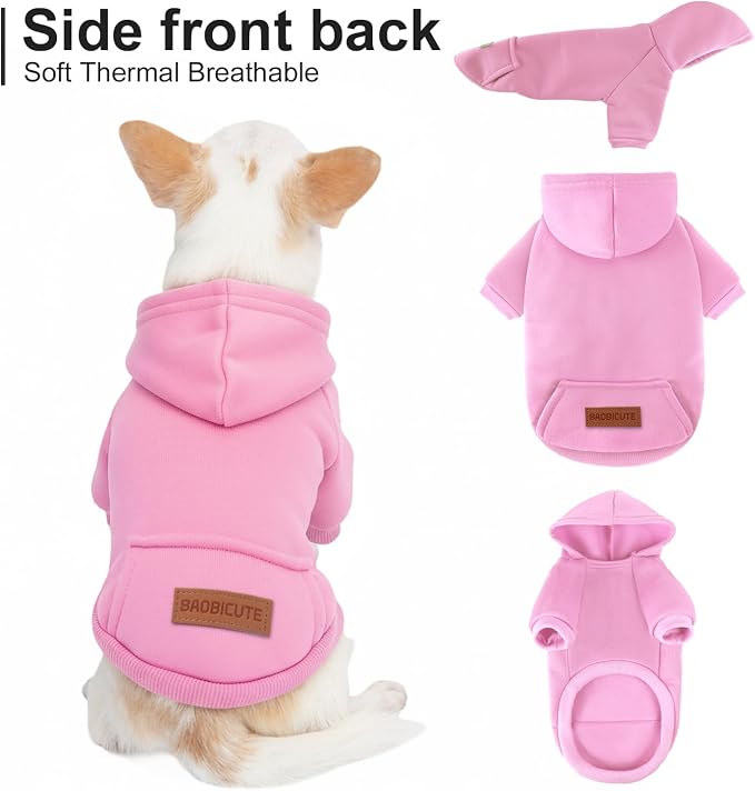 1 Pack Dog Hoodie Warm Hood Dog Sweater Cold Weather Small Dogs Sweatshirt - Image 4