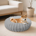 Donut Dog and Cat Bed, Luxurious Comfortable Faux Rabbit Fur Pet Beds, Soft by VhenWhen