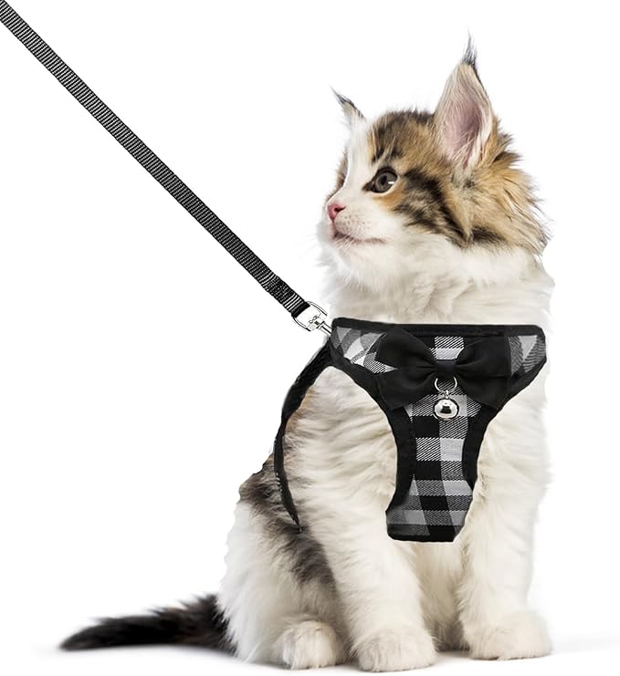 Cat Leashes and Harnesses for Walking, Breathable Soft Kittens Vest for Cats by WONNABUY