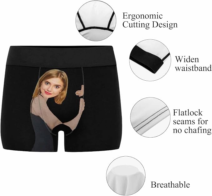 M YESCUSTOM Custom Faces Funny Short Briefs Gift - Image 5