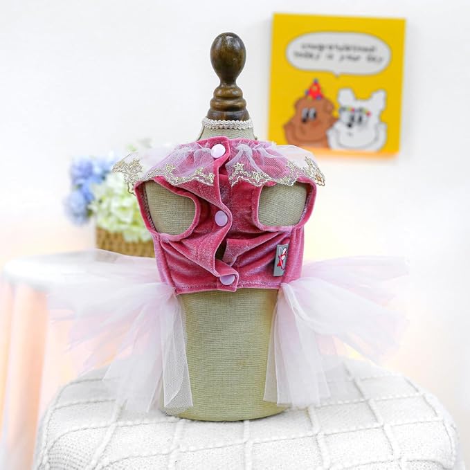 Fashion Sweet Puppy Dog Blingbling Princess Skirt Pet Dog Lace Cake Camisole - Image 3