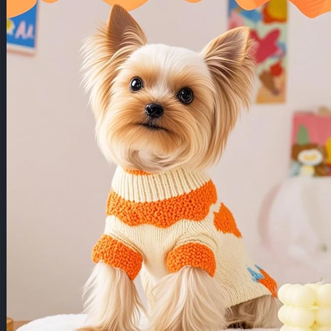 ANIAC Fall Dog Sweater for Small Dog Girl Strawberry Knitted Cat Sweater Winter - Image 2