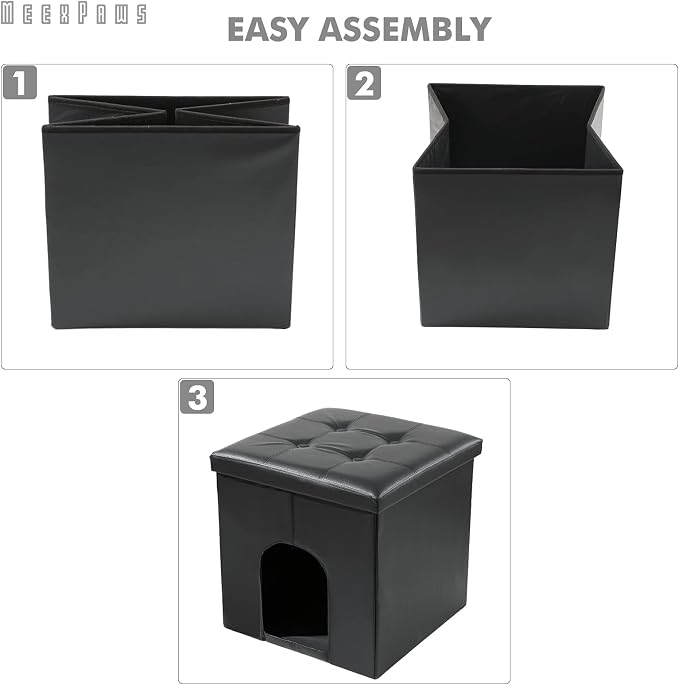 MEEXPAWS Cat Litter Box Enclosure Furniture Hidden, Cat Washroom Bench Storage - Image 6