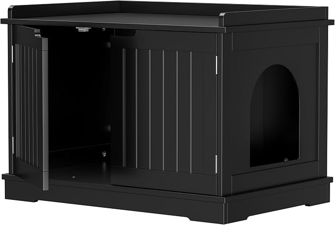 Zeny Cat Litter Box Enclosure, Wooden Cabinet - Image 9