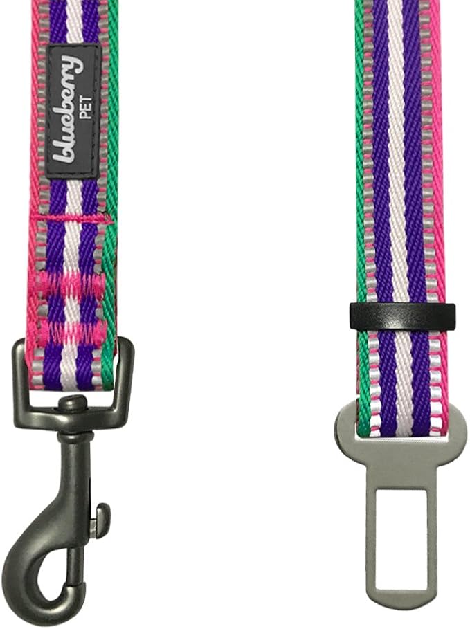 Blueberry Pet 6 Colors 3M Reflective Multi-Colored Stripe Adjustable Dog Seat - Image 3